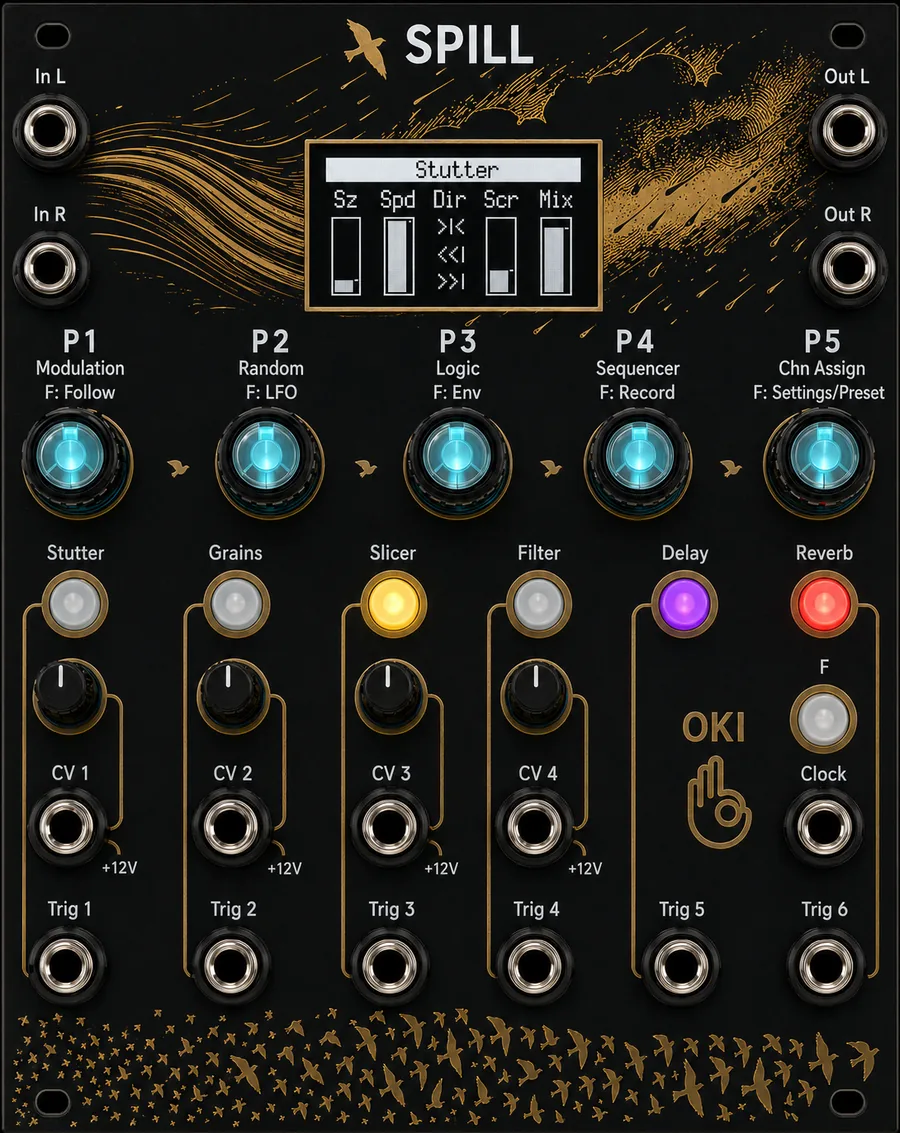 SPILL Eurorack module front panel