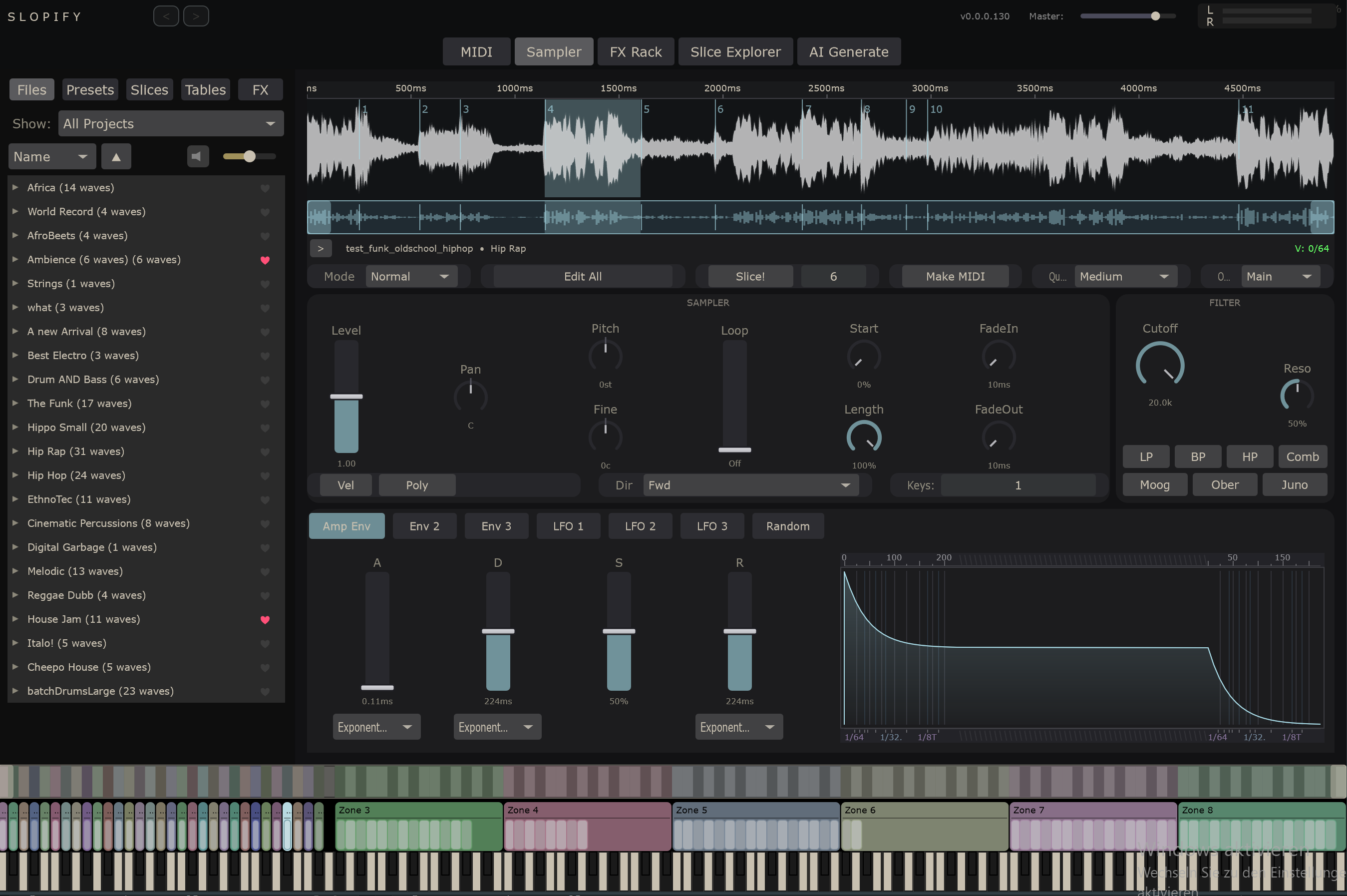 Frazy — full interface